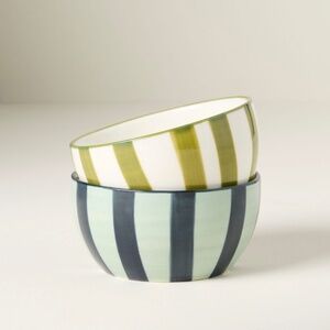 Anthropologie Here’s How stripped Bella dipping bowls set of two (greens)